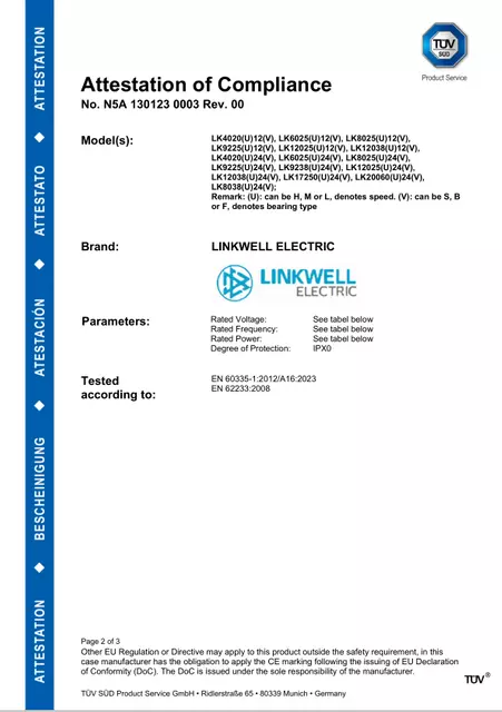 Electric Part TUV Certification (1)