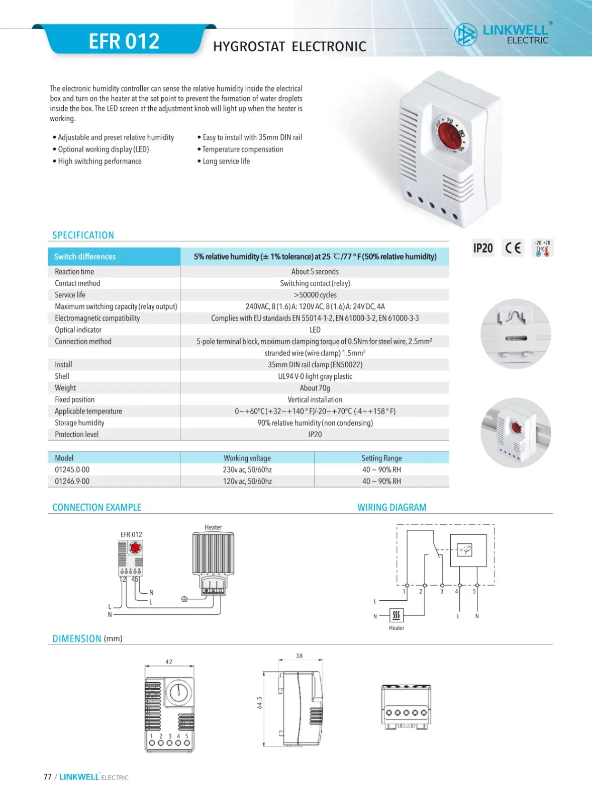 EFR 012 thermostat hygrost