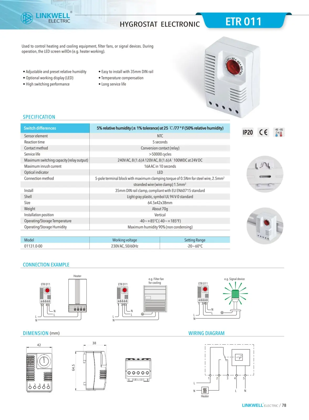 ETR 011 thermostat hygrost