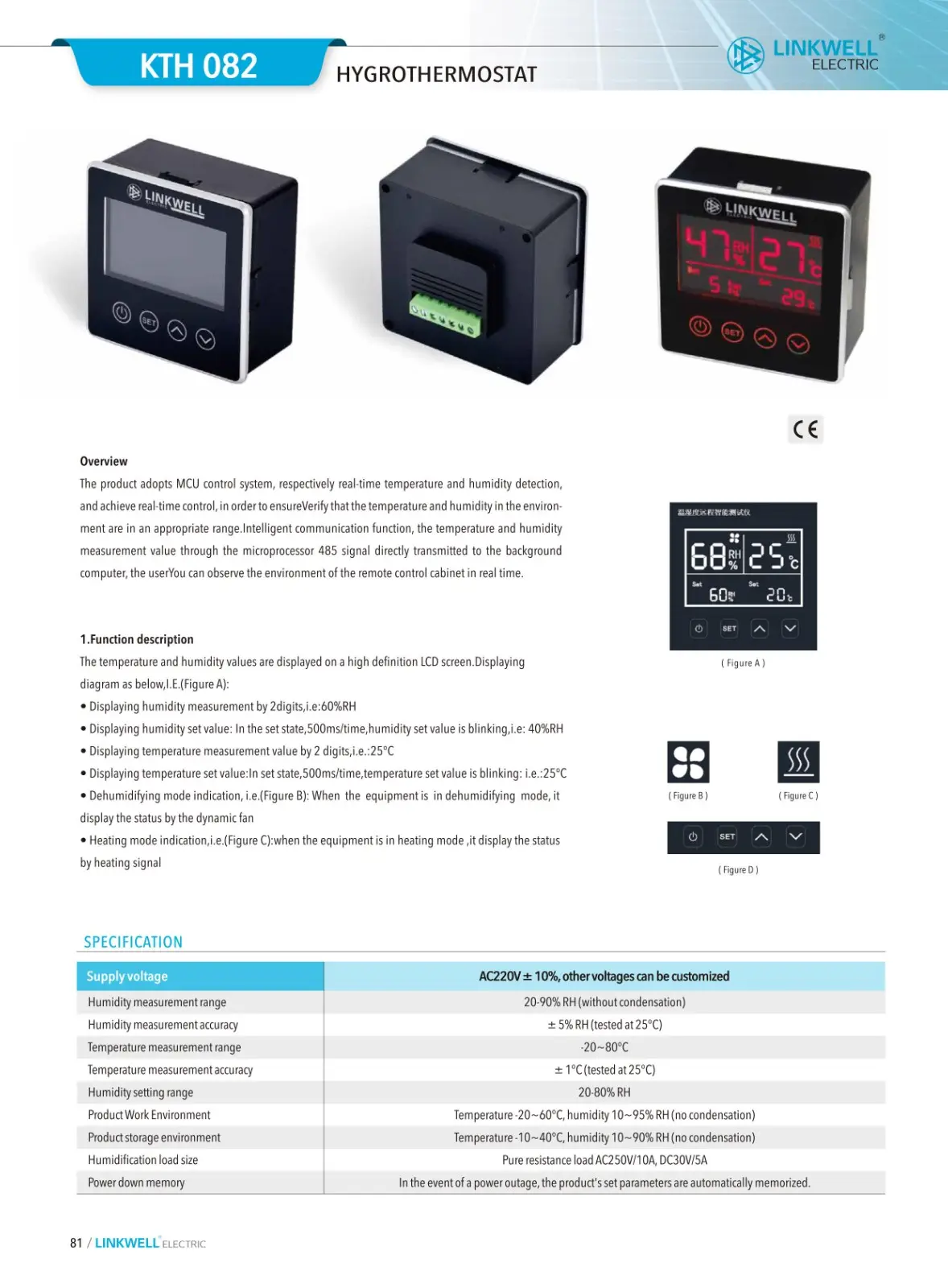KTH 082 thermostat hygrost