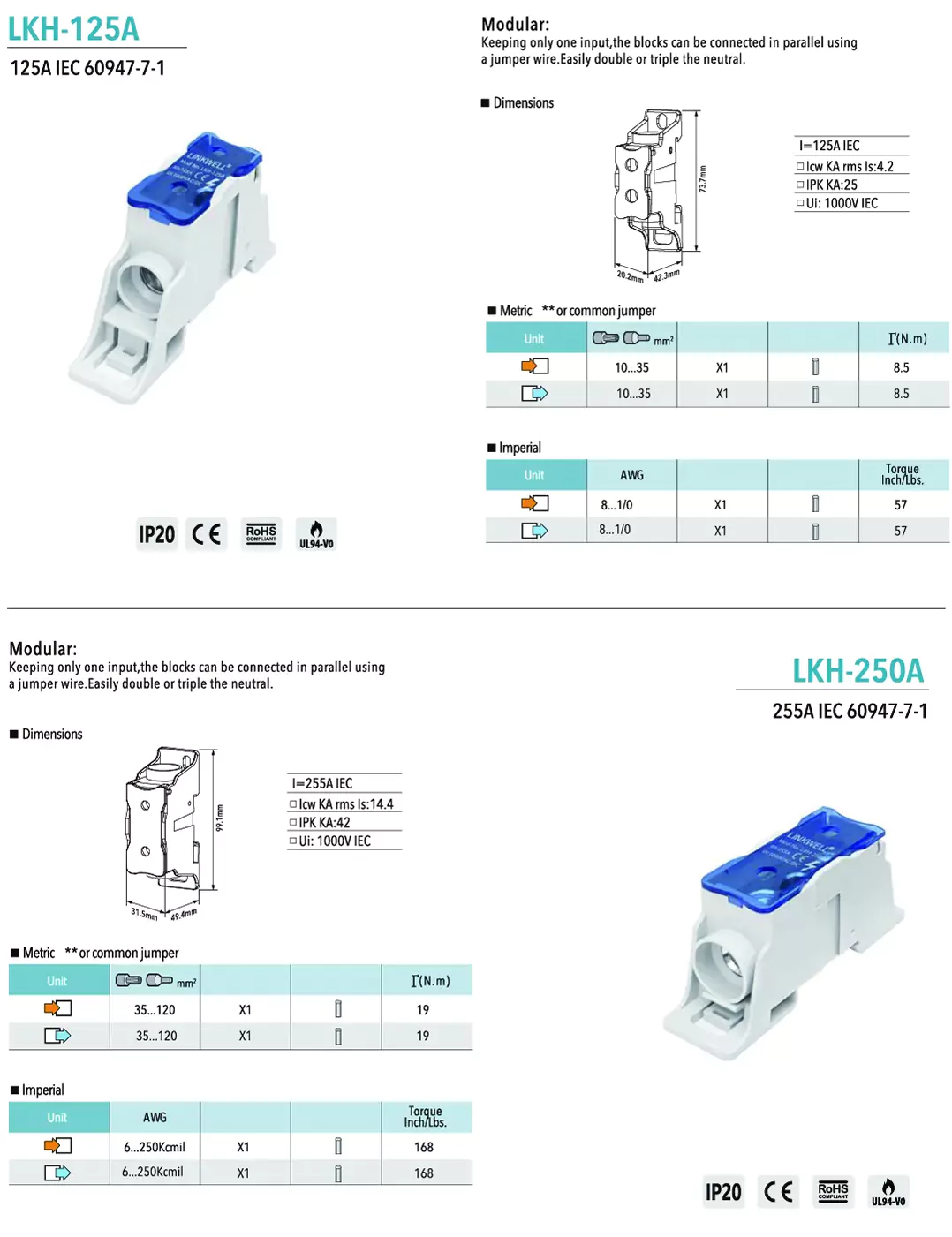 LK125A Terminal blocks