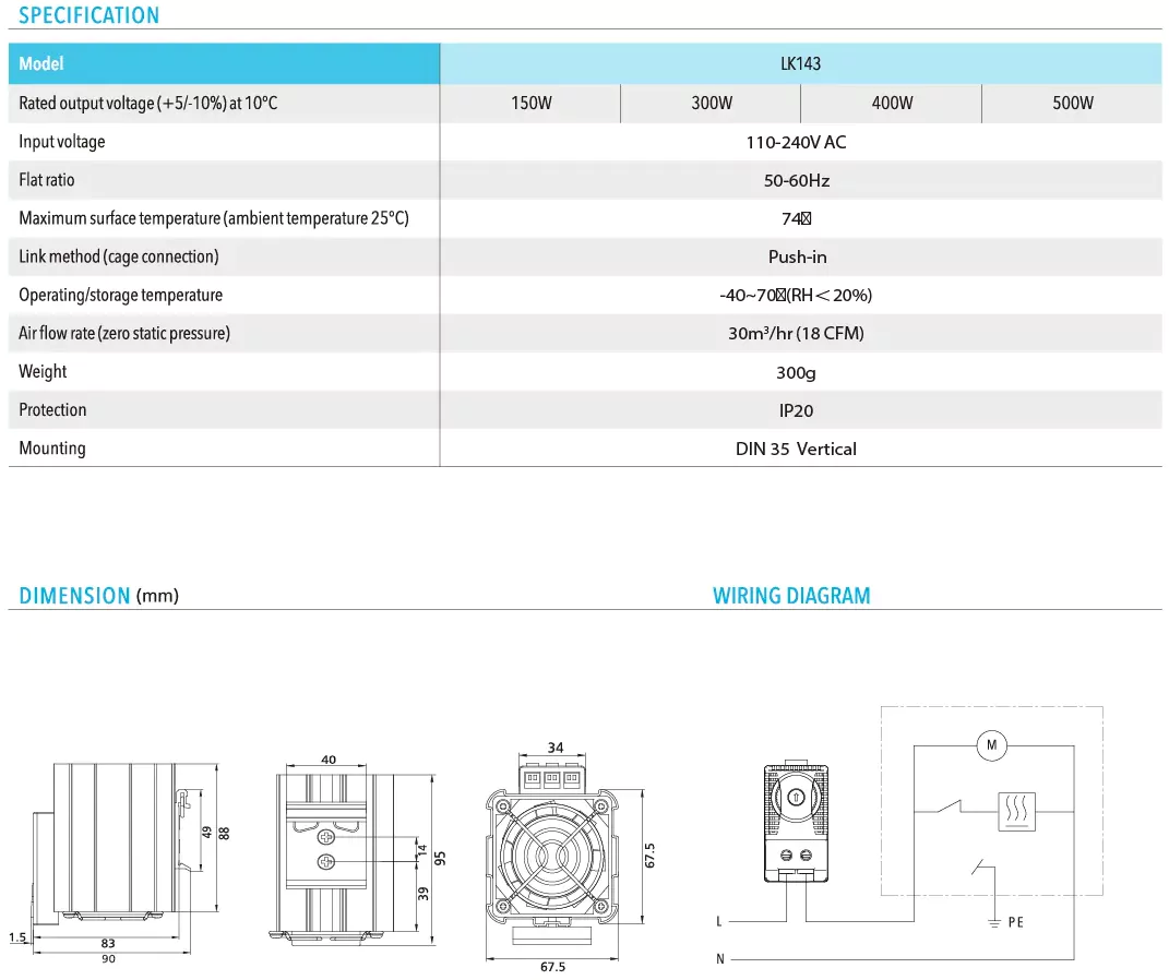 LK143 Panel Heater
