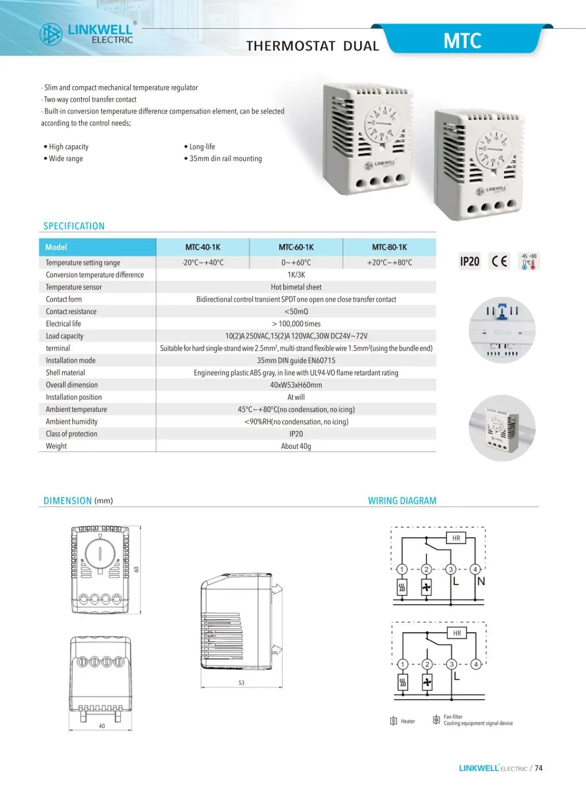 MTC thermostat hygrost