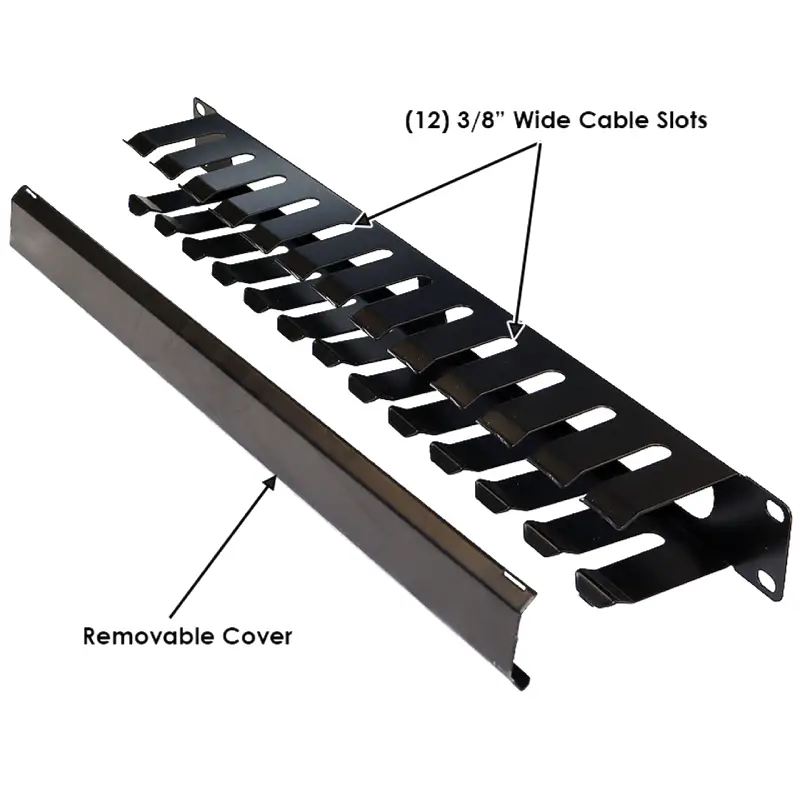 cable management raceway with cable slots and removable cover
