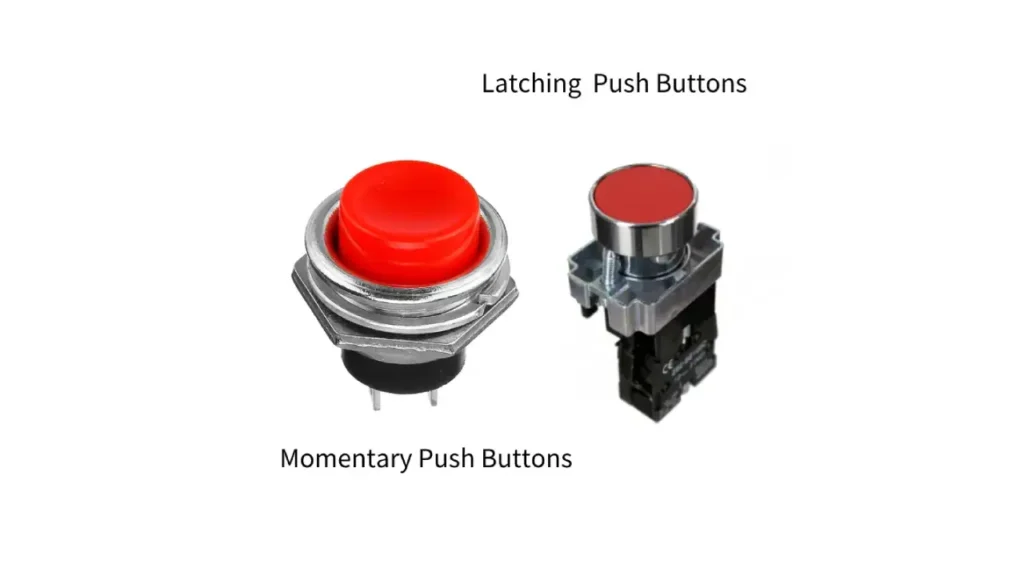 momentary push button vs latching push button
