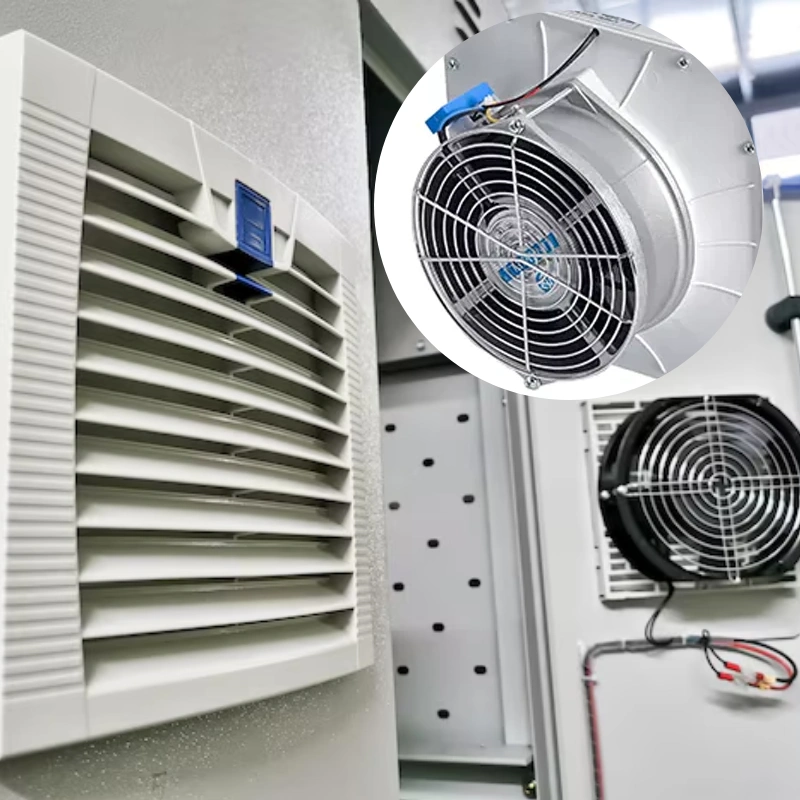electrical panel cooling fan with filter