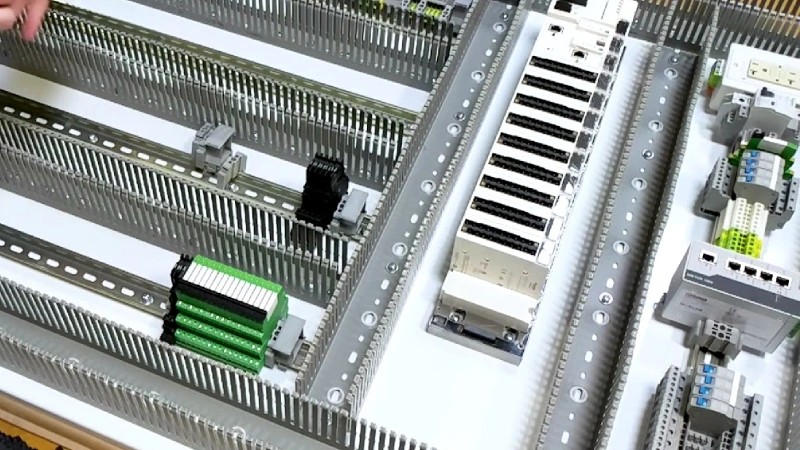 motor control cabinet wire duct & din rail