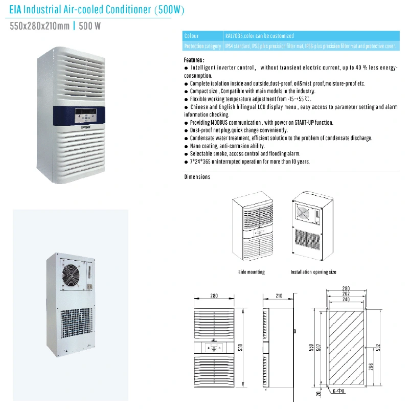 parameters of air conditioner for electrical cabinet