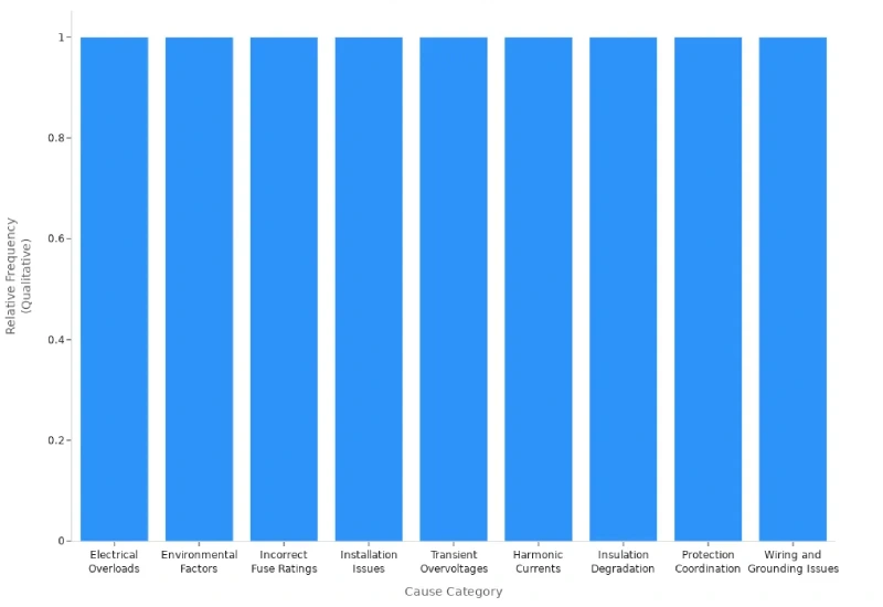 categories of common causes for repeated fuse failures in industrial electrical cabinets