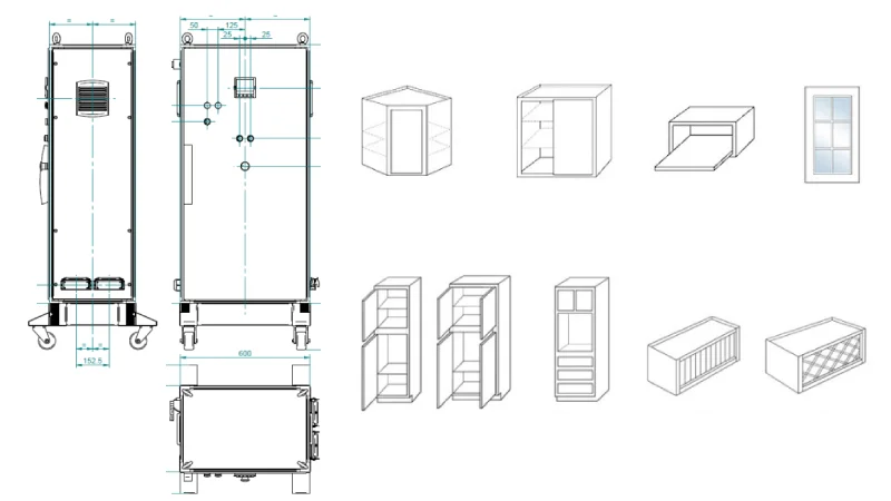 control cabinet size and volume