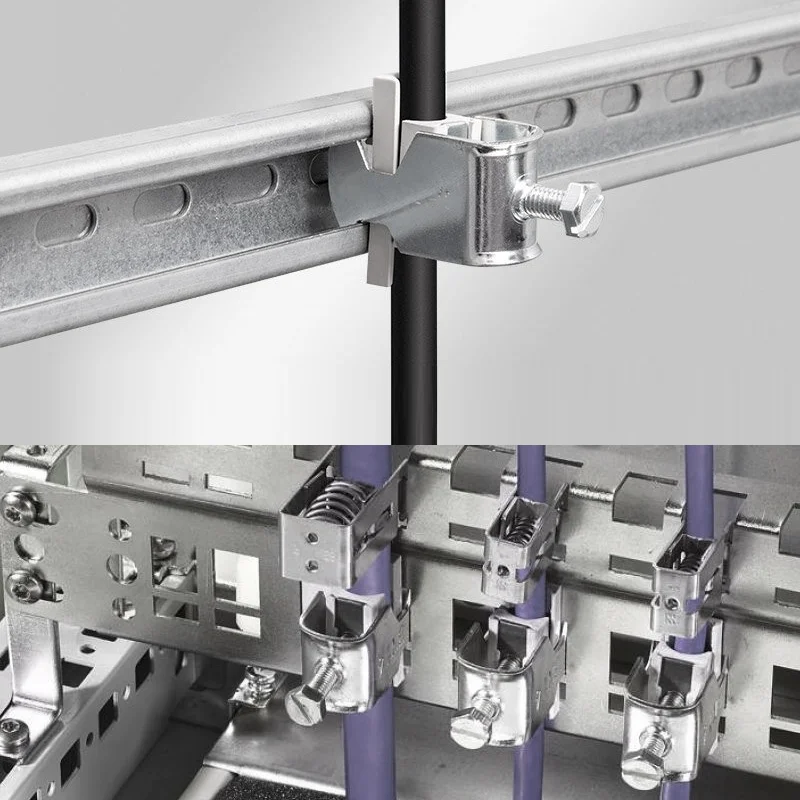 emc shield clamps and cable clamps for c rails