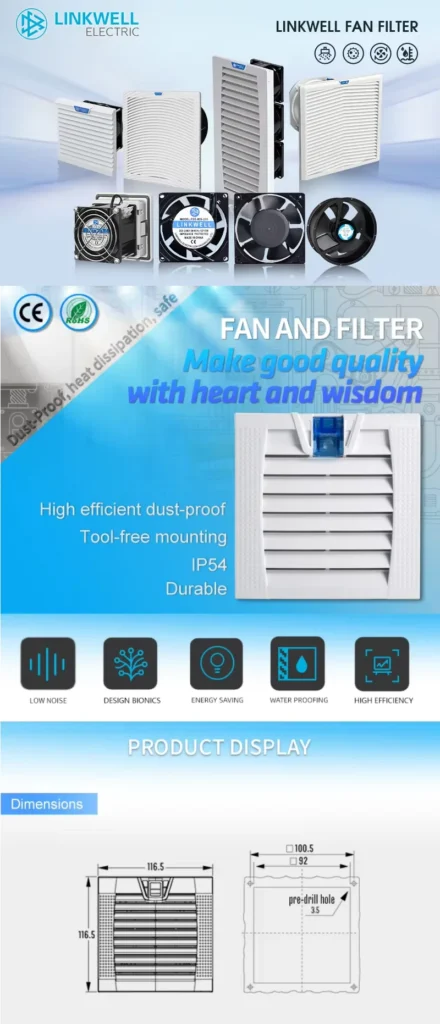 high efficient dust proof tool free mounting ip54 durable