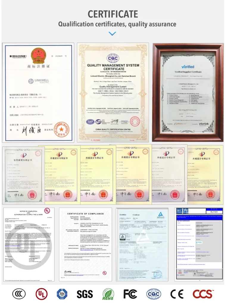linkwell electrical cabinet component certificate