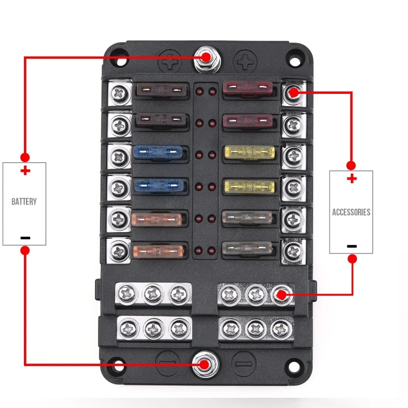 single level fuse terminal blocks with led indication