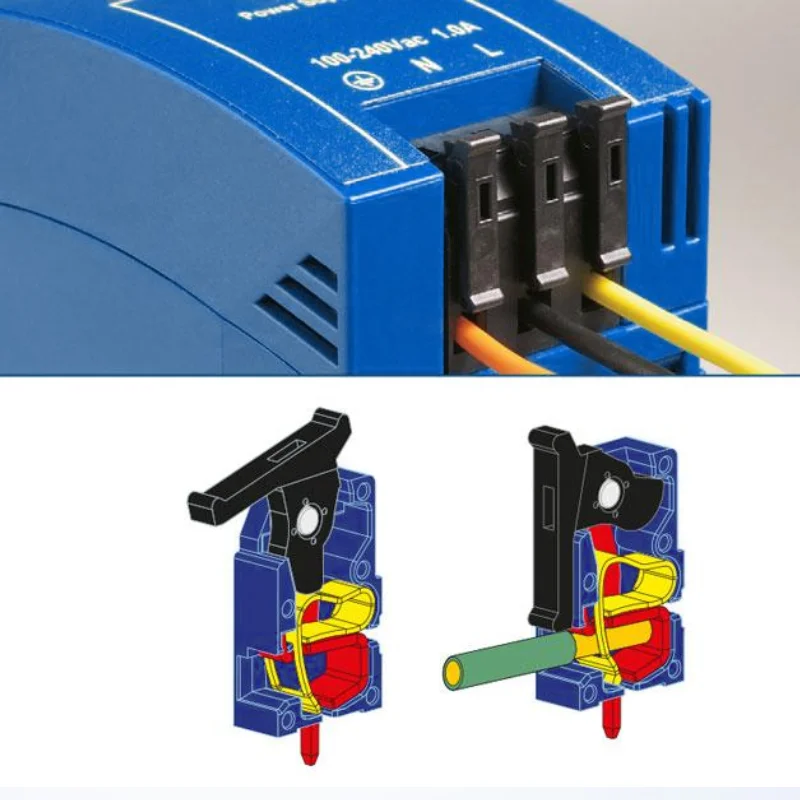 spring clamp terminal block with cage clamp