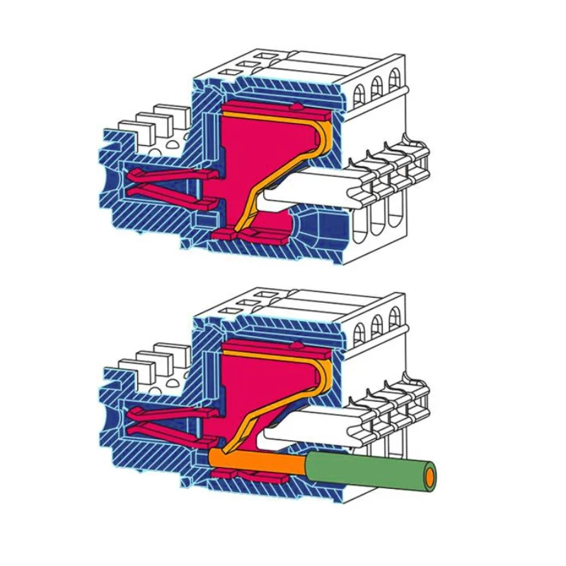 spring clamp terminal block with leaf spring