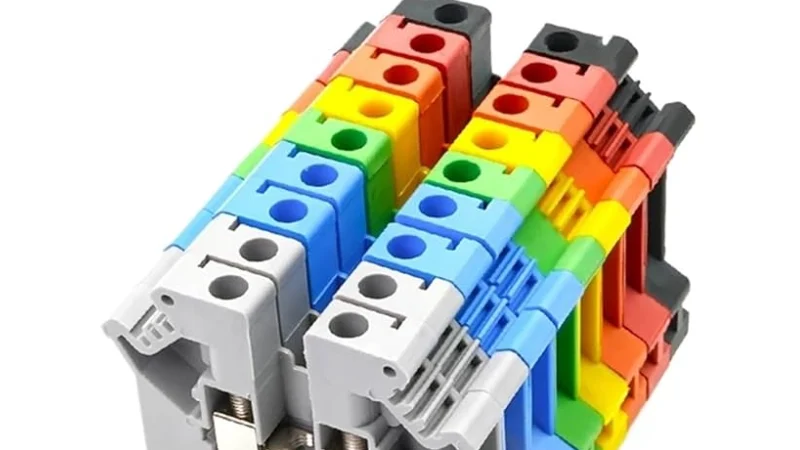 3 phase terminal block Branch terminals in different colors
