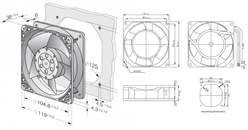 airflow through an axial fan is