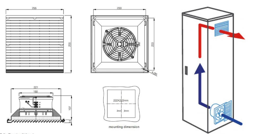 cabinet parameters fan
