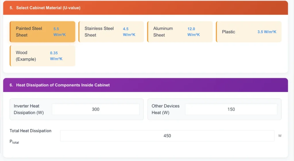 using the enclosure cooling calculator