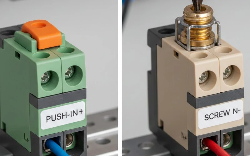 terminal block type push in or screw