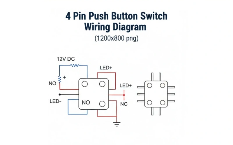 4 pin push button switch wiring diagram