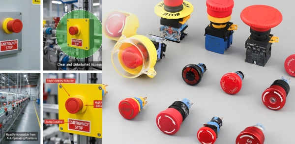 emergency stop button installation & accessibility requirements