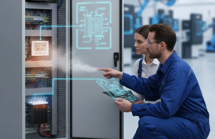 how do ceramic heaters work in electrical cabinets