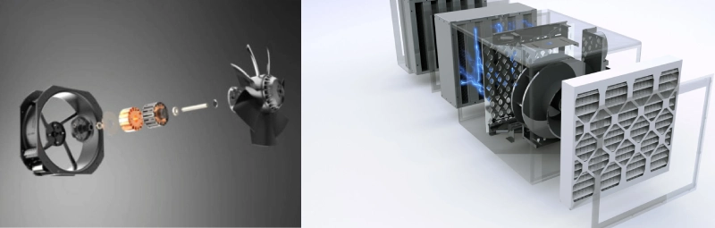 bearings and filters improve cabinet fan