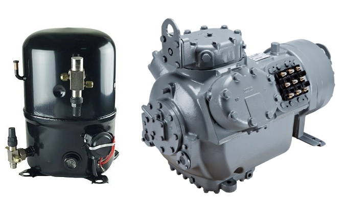 what is the difference between hermetic and semi hermetic compressors