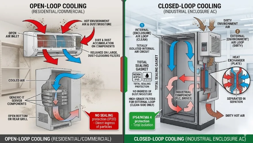 Air conditioning Closed loop vs Open loop