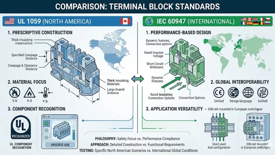 ul 1059 vs iec 60947 terminal block standards comparison